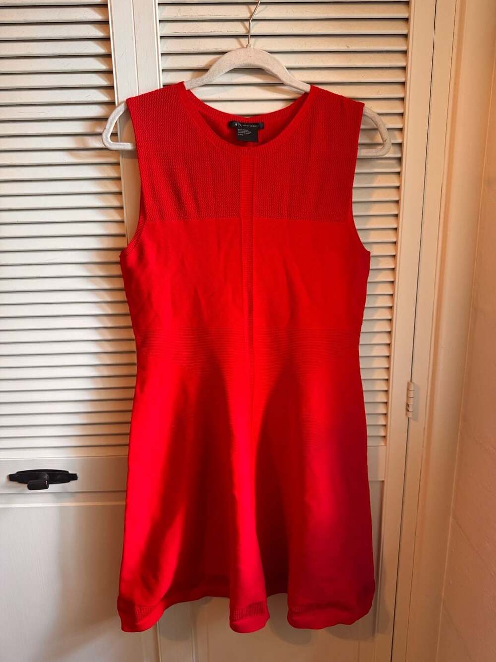 Armani Exchange Red Sleeveless Knit Flare Dress Size L